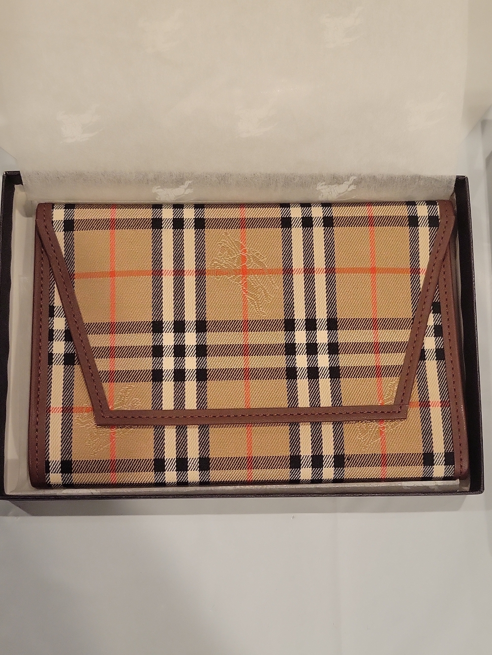Burberry Brown Leather Passport Holder